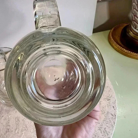 Set of 2 Clear Glass Beer Mugs Steins with Handles Heavy 6.5 Inches Tall - Picture 6 of 10